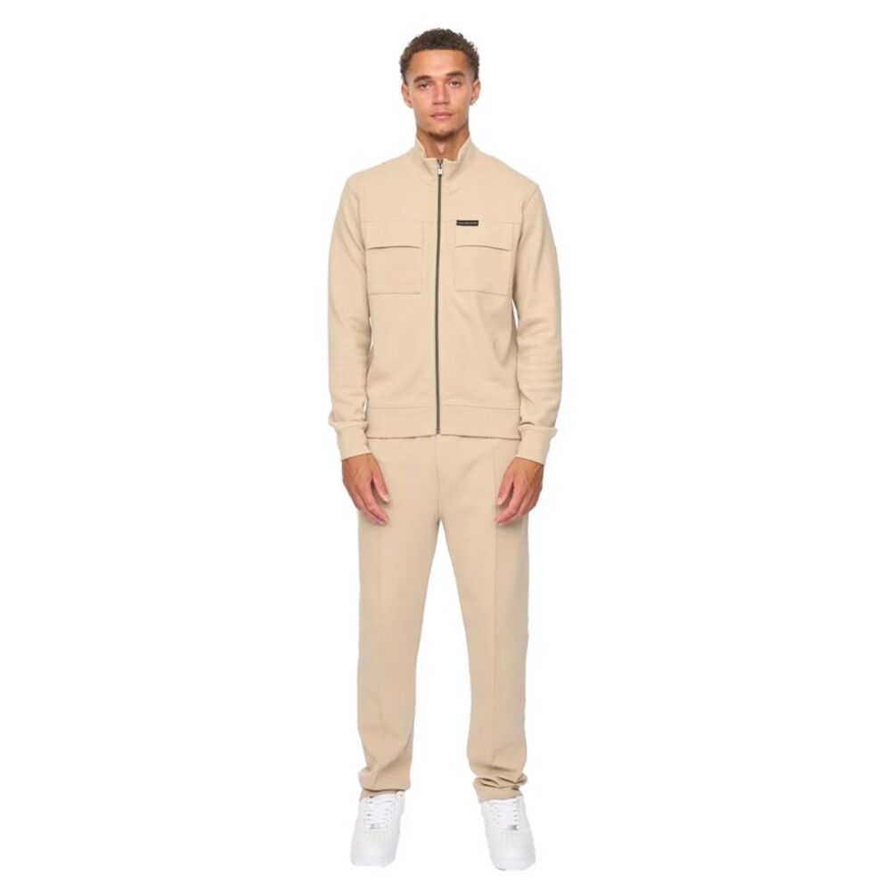 Duck and Cover Mens Tames Full Zip Hoodie And Joggers Set / Stone